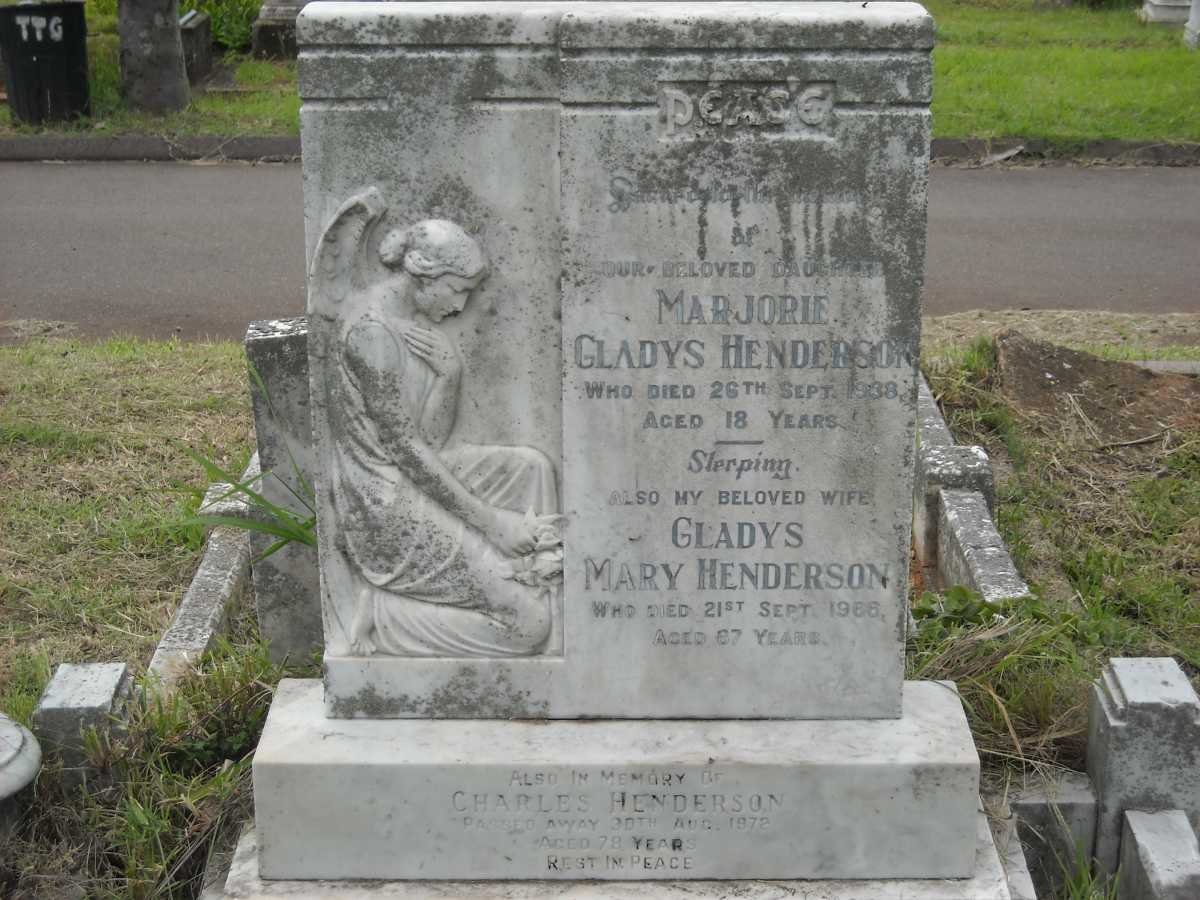 HENDERSON Marjorie Gladys -1938 :: HENDERSON Charles -1978 &amp; Gladys Mary -1966