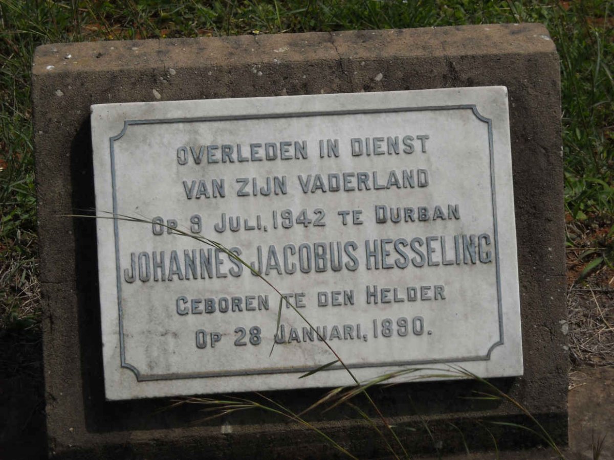 HESSELING Johannes Jacobus 1890-1942