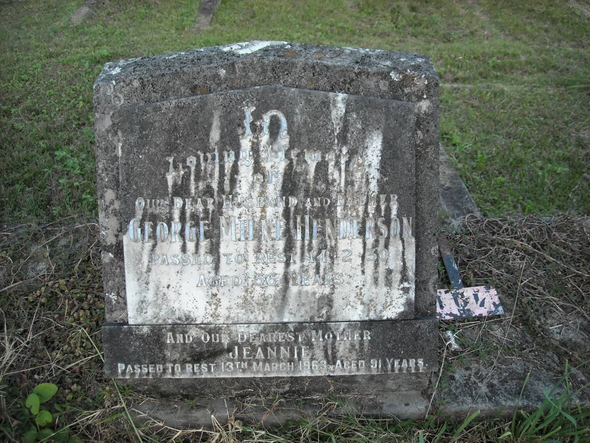 HENDERSON George Milne -1930 &amp; Jeannie -1963