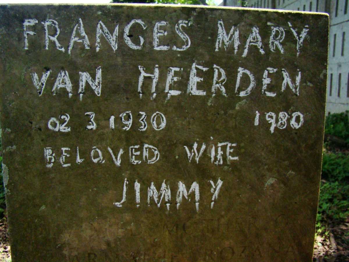 HEERDEN Frances Mary, van 1930-1980