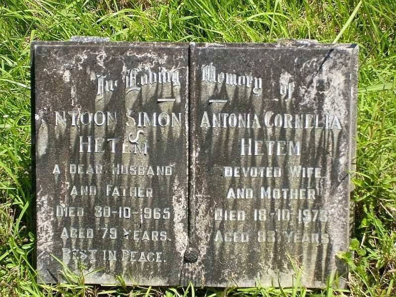 HETEM Antoon Simon -1965 &amp; Antonia Cornelia -1973
