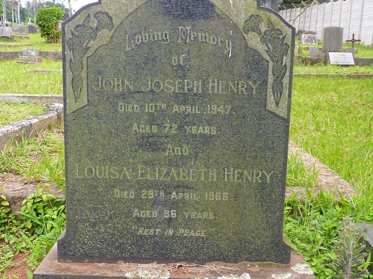 HENRY Johan Joseph -1947 &amp; Louisa Elizabeth -1966