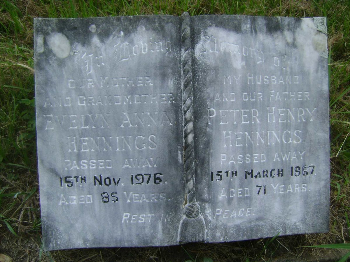 HENNINGS Peter Henry -1967 &amp; Evelyn Anna -1976