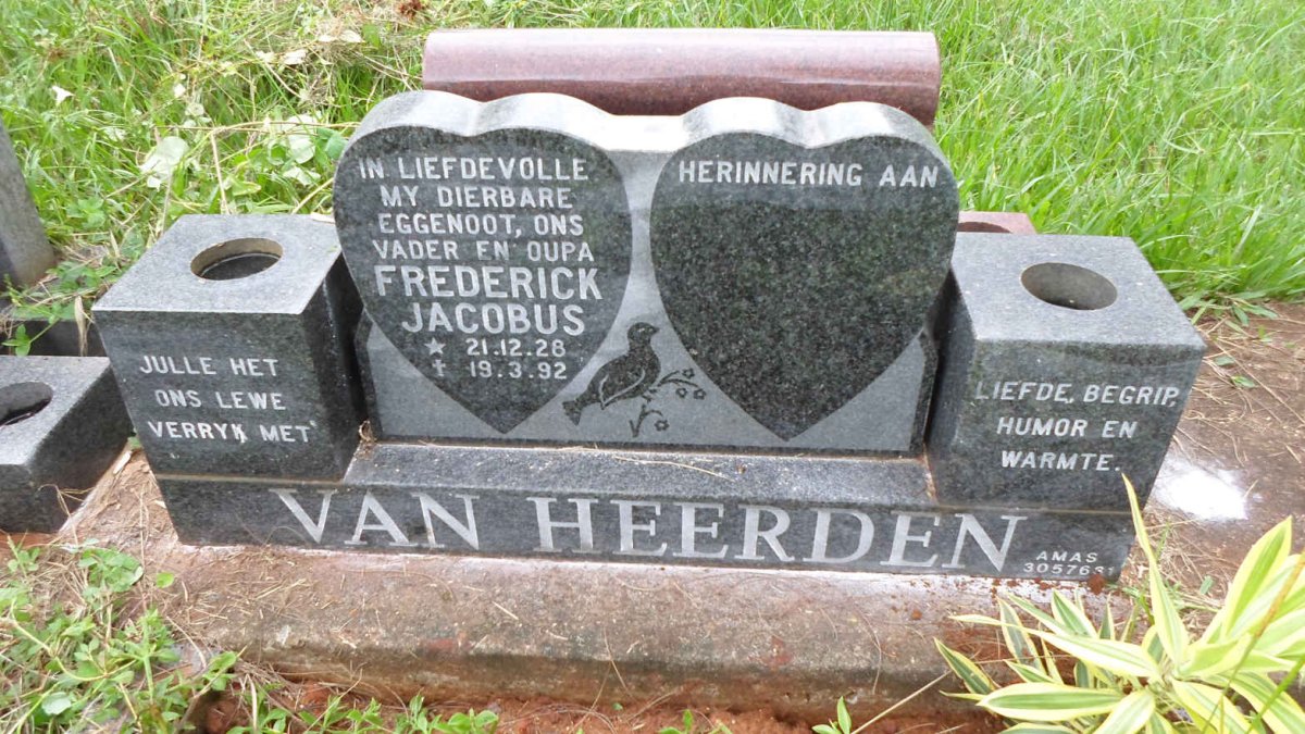 HEERDEN Frederick Jacobus, van 1928-1992