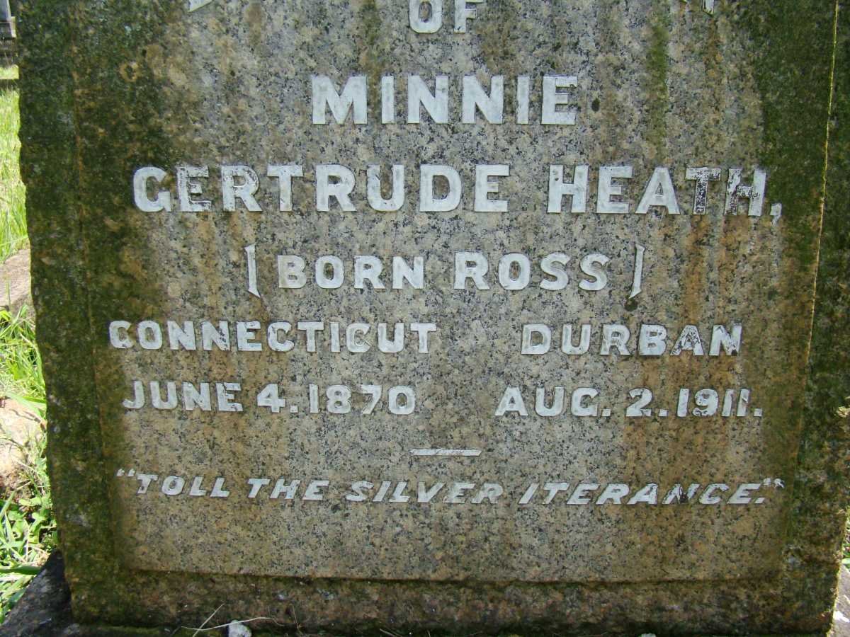 HEATH Minnie Gertrude nee ROSS 1870-1911