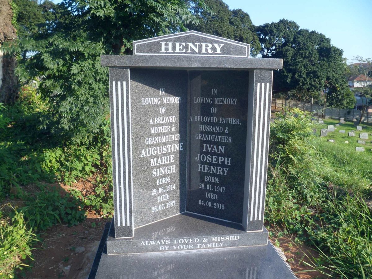 HENRY Augustine Marie SINGH 1914-1987 :: HENRY Ivan Joseph 1947-2015