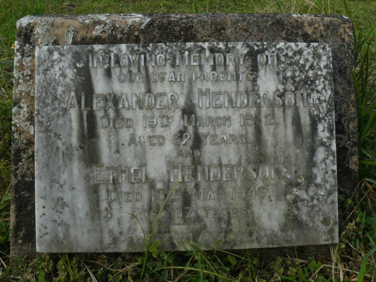HENDERSON Alexander -1932 &amp; Ethel -1946