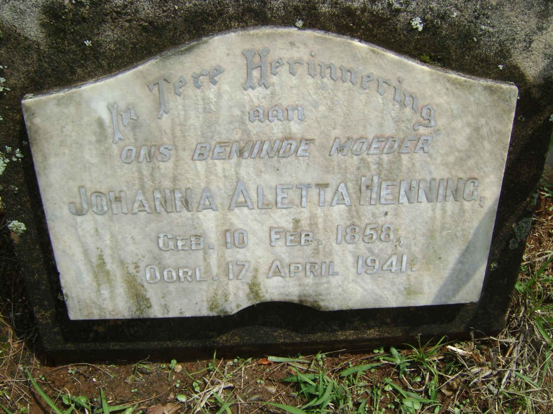 HENNING Johanna Aletta 1858-1941