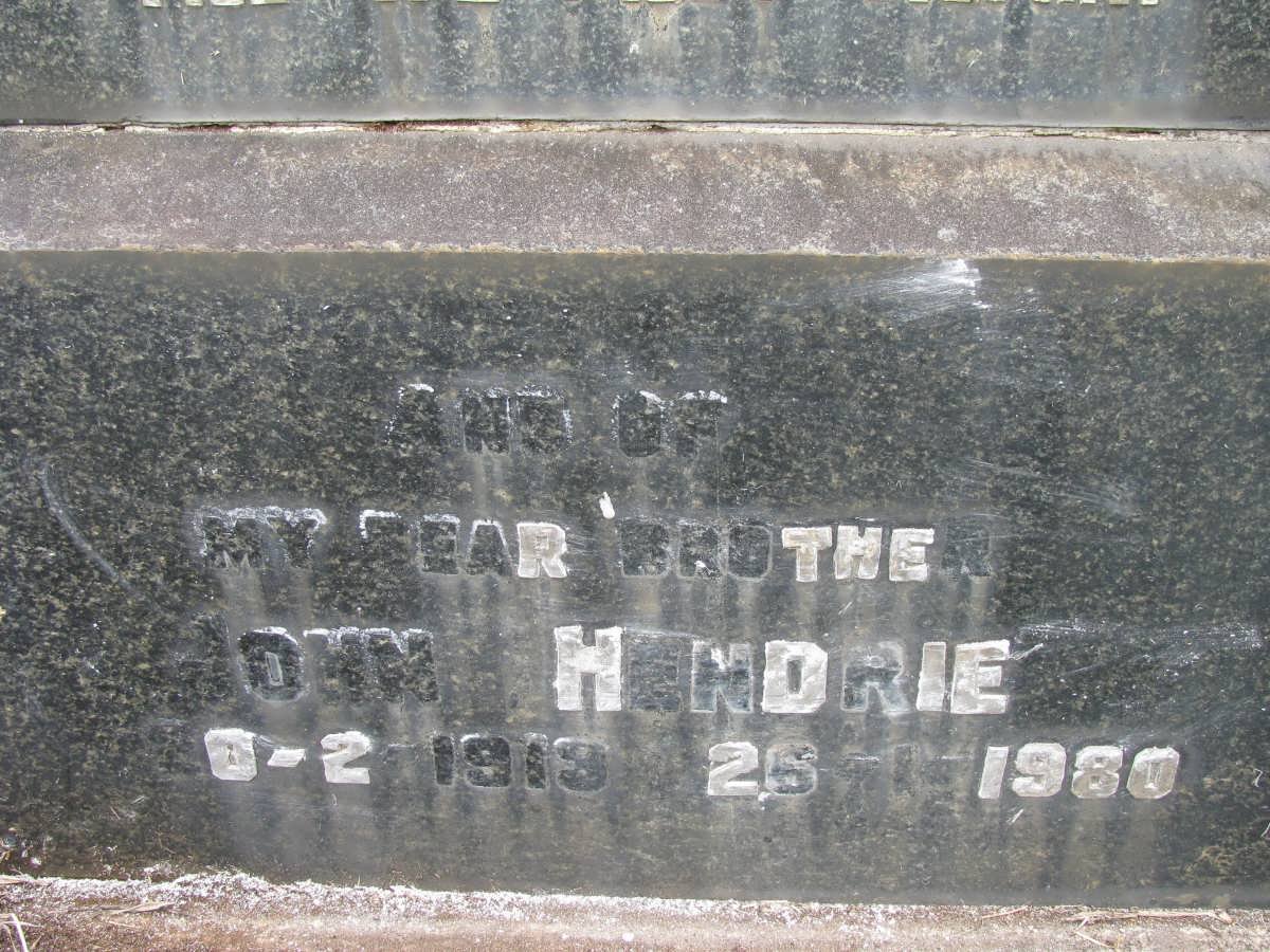 HENDRIE William Muir -1941 &amp; Mary Walker Main -1965 :: HENDRIE John 1919-1980