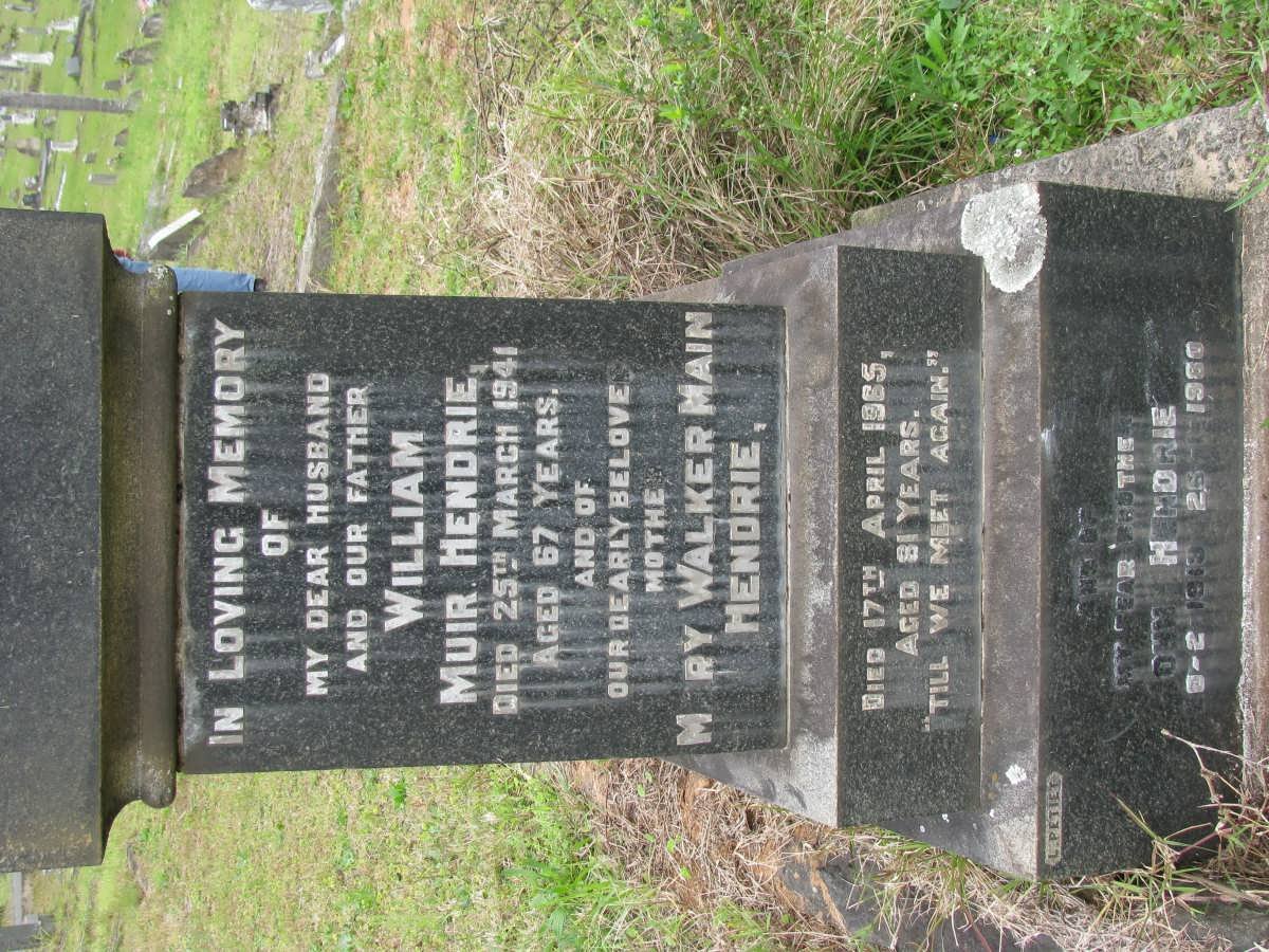 HENDRIE William Muir -1941 &amp; Mary Walker Main -1965 :: HENDRIE John 1919-1980