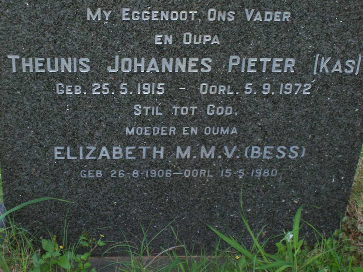 HEYDENREICH Theunis Johannes Pieter 1915-1972 &amp; Elizabeth M.M.V. 1906-1980