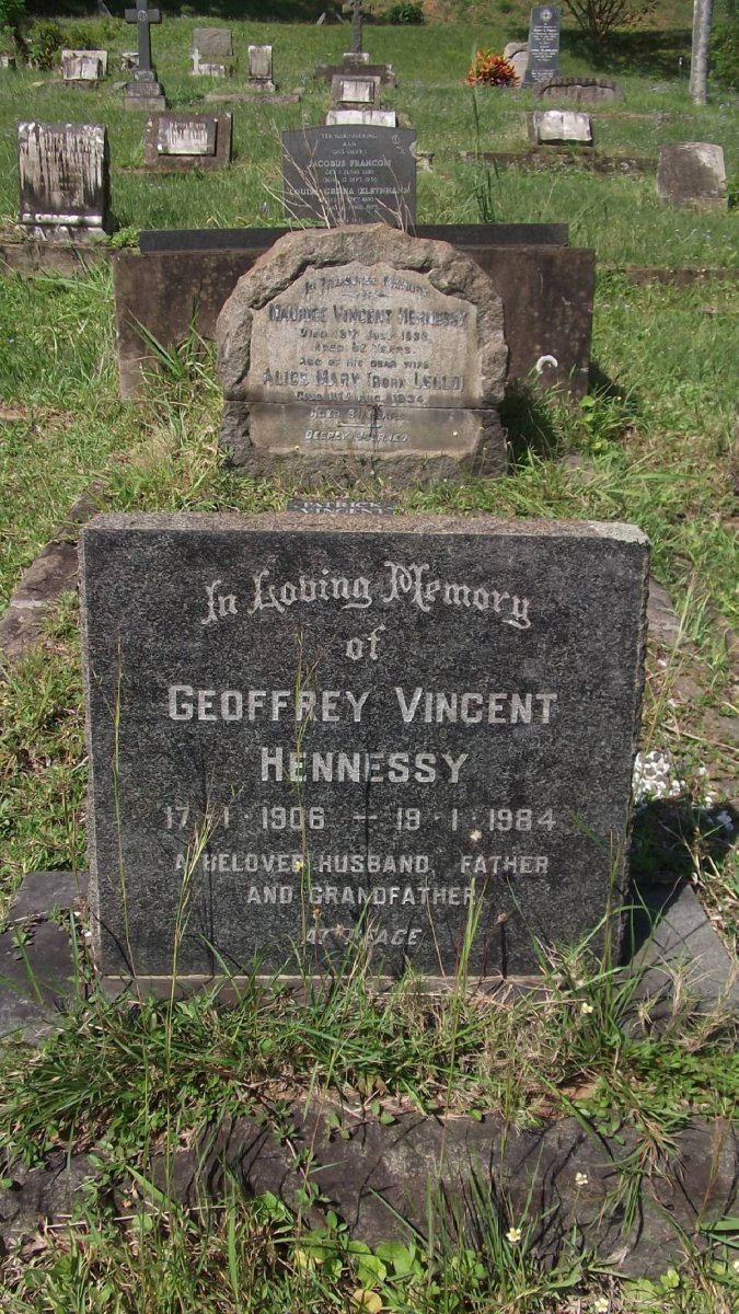 HENNESSY Maurice Vincent -1933 &amp; Alice Mary LELLO -1934 :: HENNESSY Patrick Vincent 1943-2004 :: HENNESSY Joyce 1911-2007