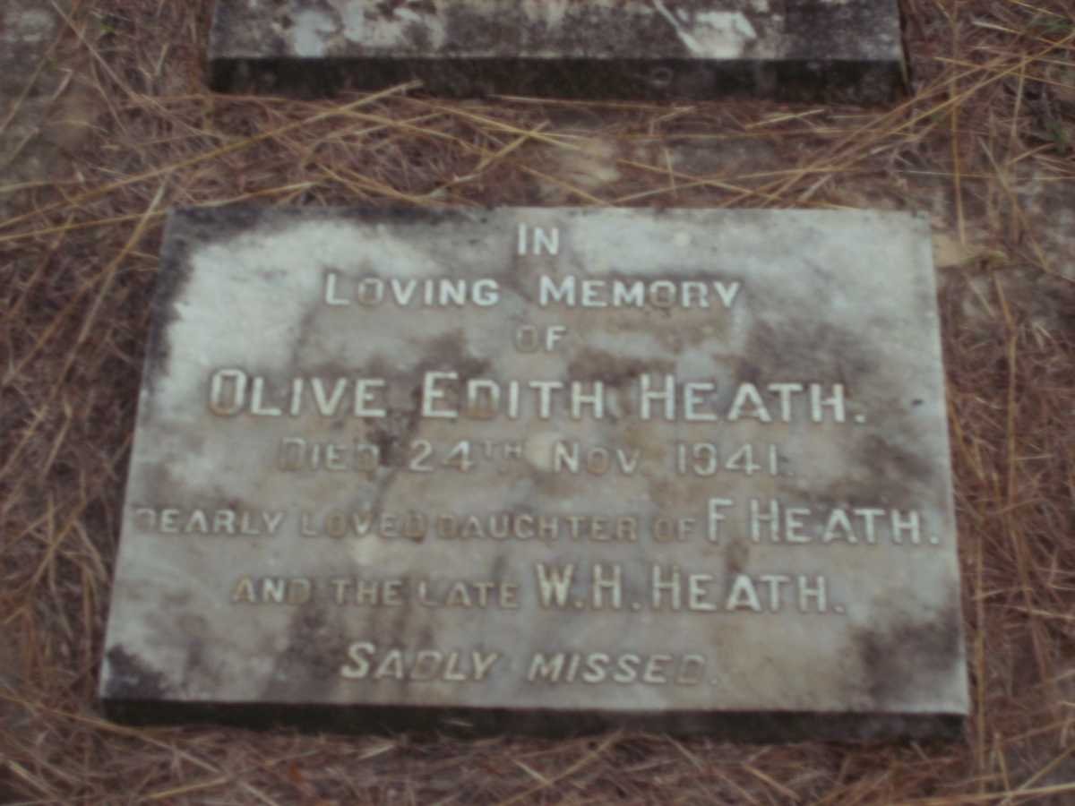 HEATH William Henry -1931 &amp; Florence Edith -1960 :: HEATH Olive Edith -1941 :: Hattie May -1914