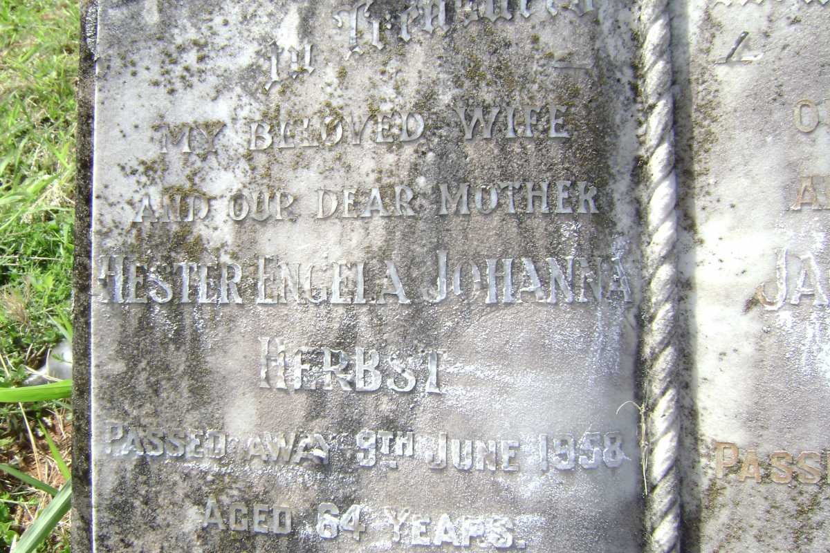 HERBST Hester Engela Johanna -1958