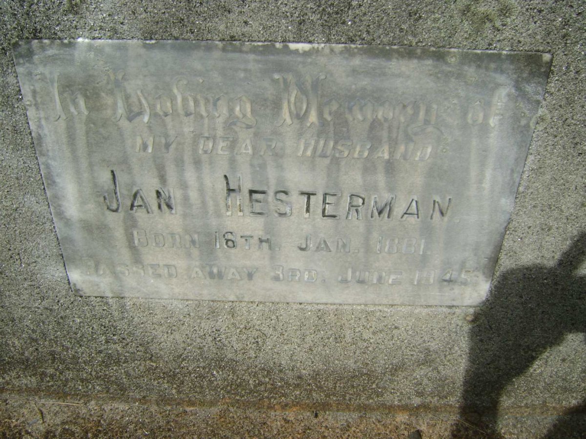 HESTERMAN Jan 1881-1945
