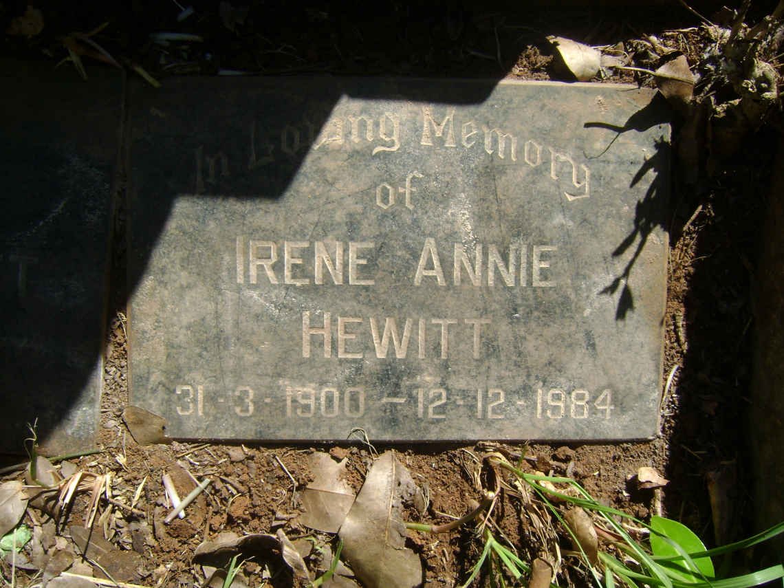 HEWITT Frank -1946 &amp; Florence -1955 :: HEWITT Hilda - 1990 :: HEWITT Bernard William 1904-1981