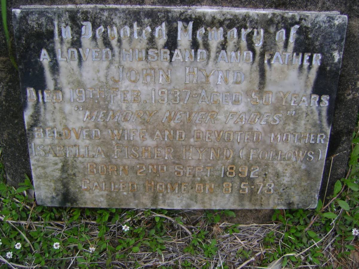 HYND John -1937 &amp; Isabella Fisher FOLLOWS 1892-1973