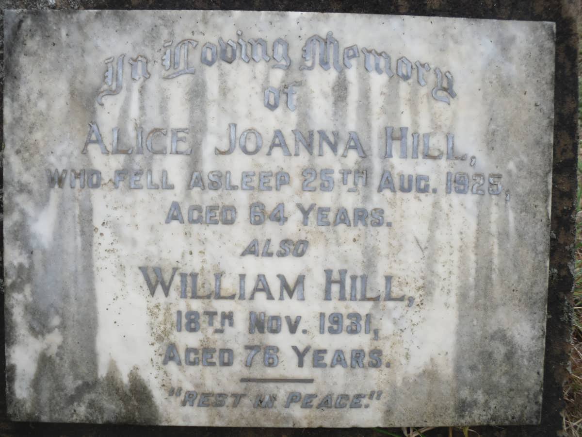 HILL William -1931 &amp; Alice Joanna -1925