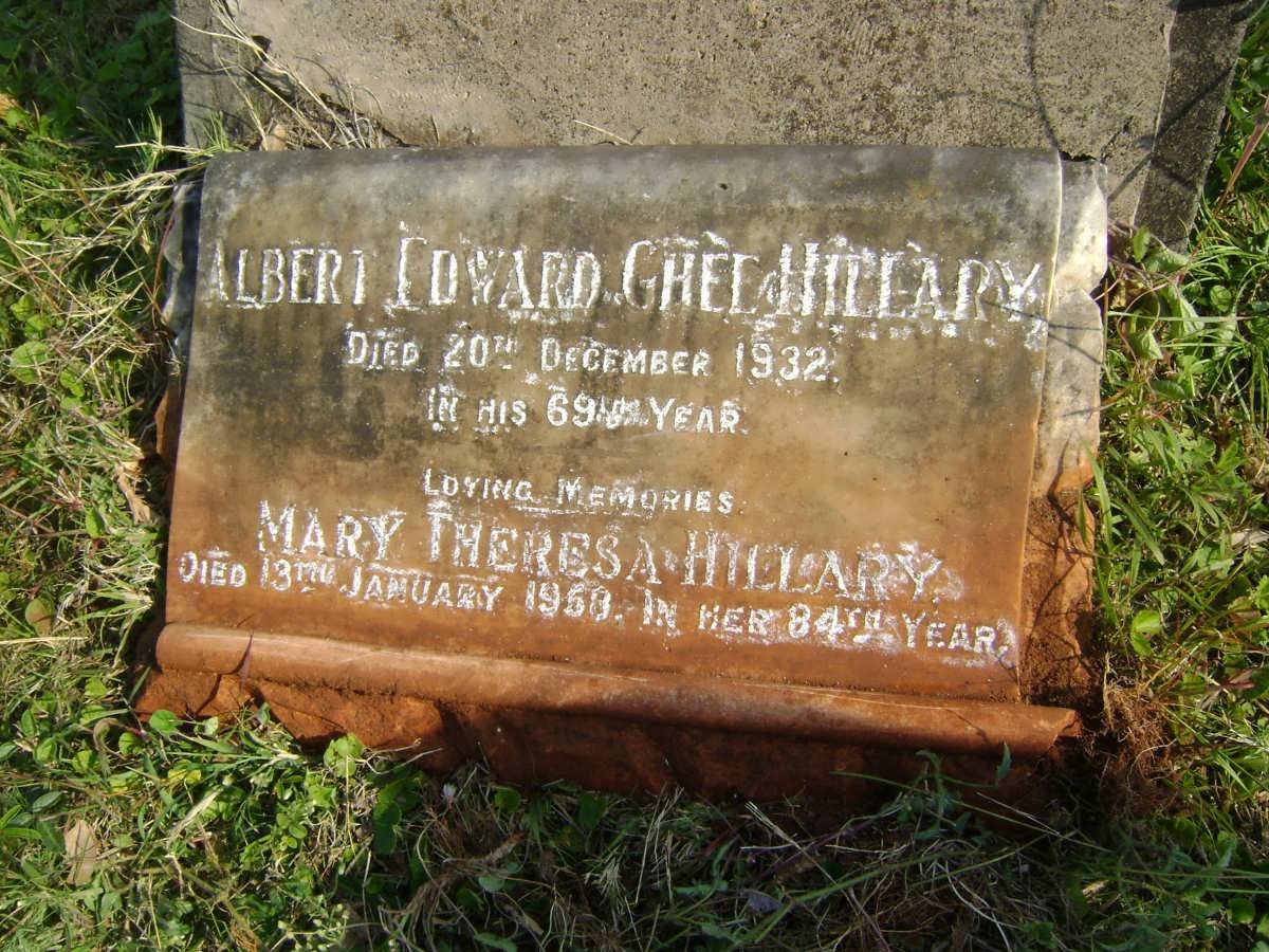 HILLARY Albert Edward Ghee -1932 &amp; Mary Theresa -1958