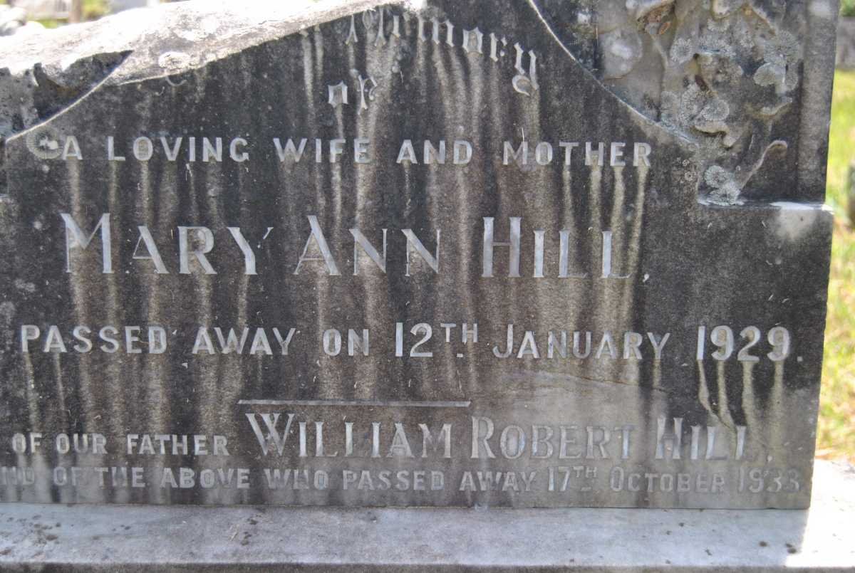 HILL William Robert -1933 &amp; Mary Ann -1929 :: HILL Mary Jane -1964