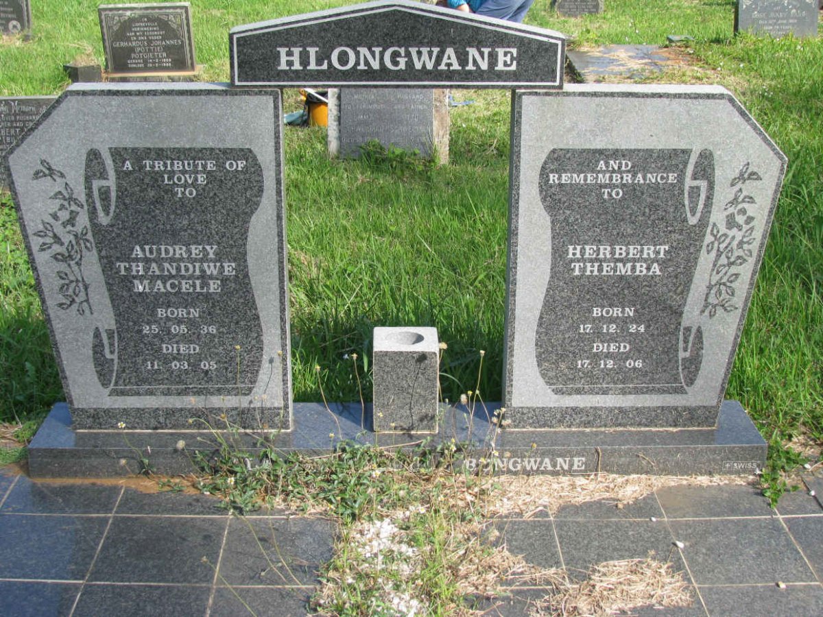 HLONGWANE Herbert Themba 1924-2006 &amp; Audrey Thandiwe Macele 1936-2005