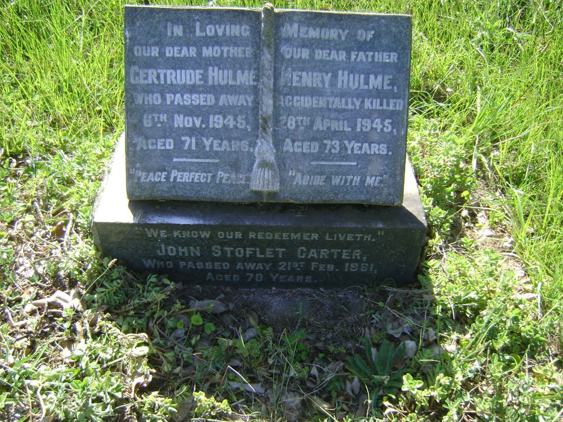 HULME Henry -1945 &amp; Gertrude -1945 :: CARTER John Stoflet -1961