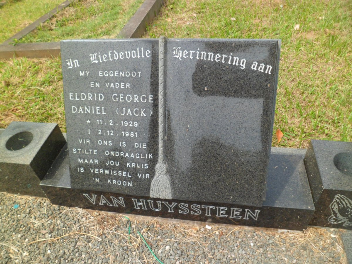 HUYSSTEEN Eldrid George Daniel, van 1929-1981