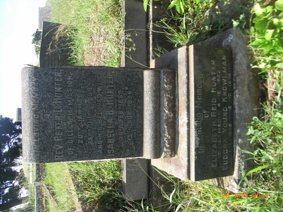 HUNTER Peter L. 1862-1950 &amp; Isabella B. 1869-1936 :: HUNTER Elizabeth Reid 1890-1963 :: KNOWLMAN Eudora Young 1905-1974