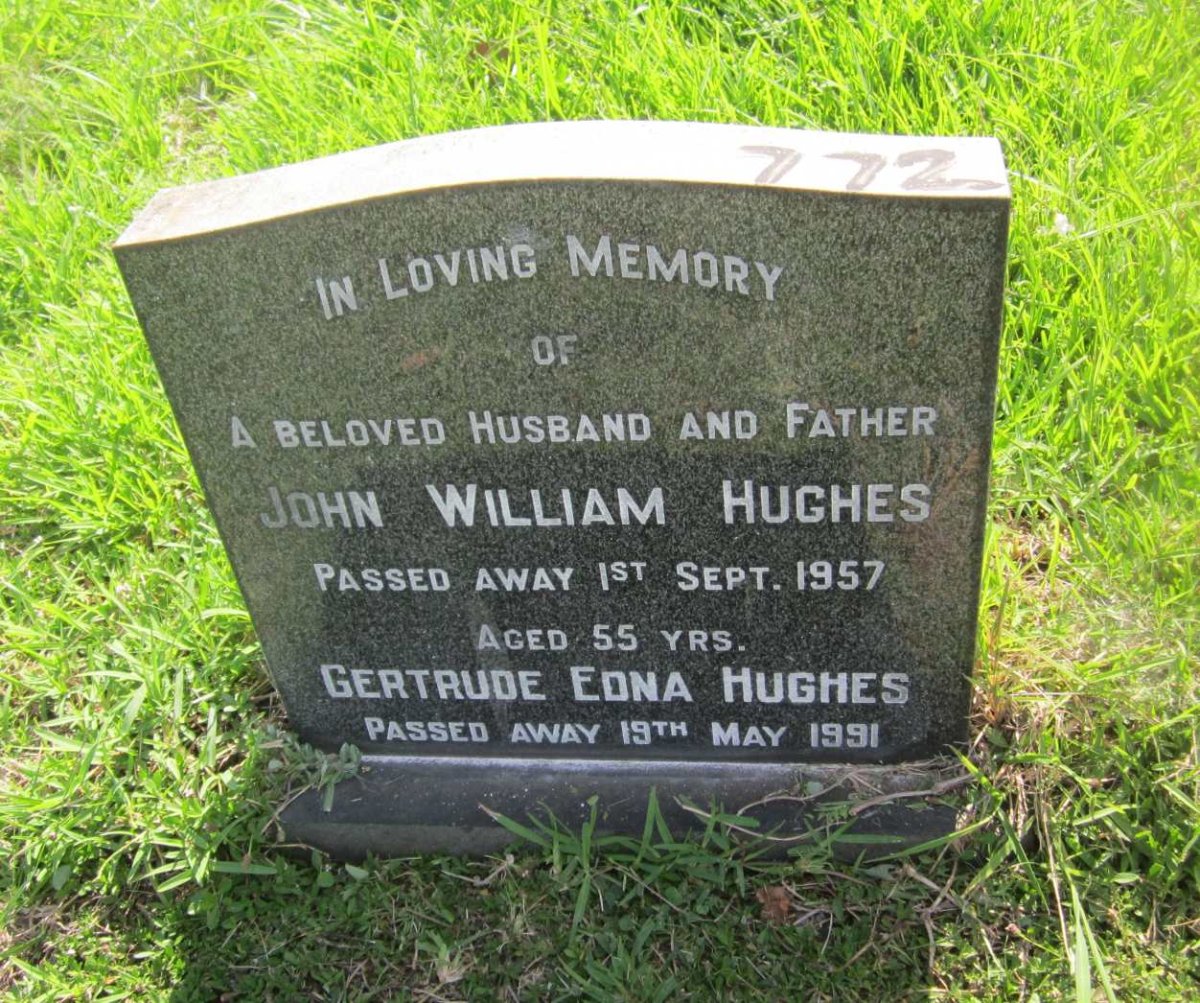 HUGHES John William -1957 &amp; Gertrude Edna -1991