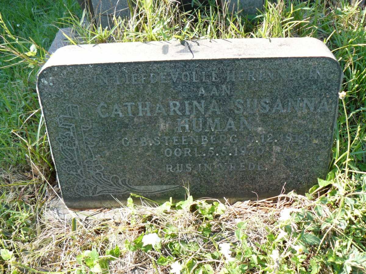 HUMAN Catharina Susanna nee STEENBERG 1914-1970
