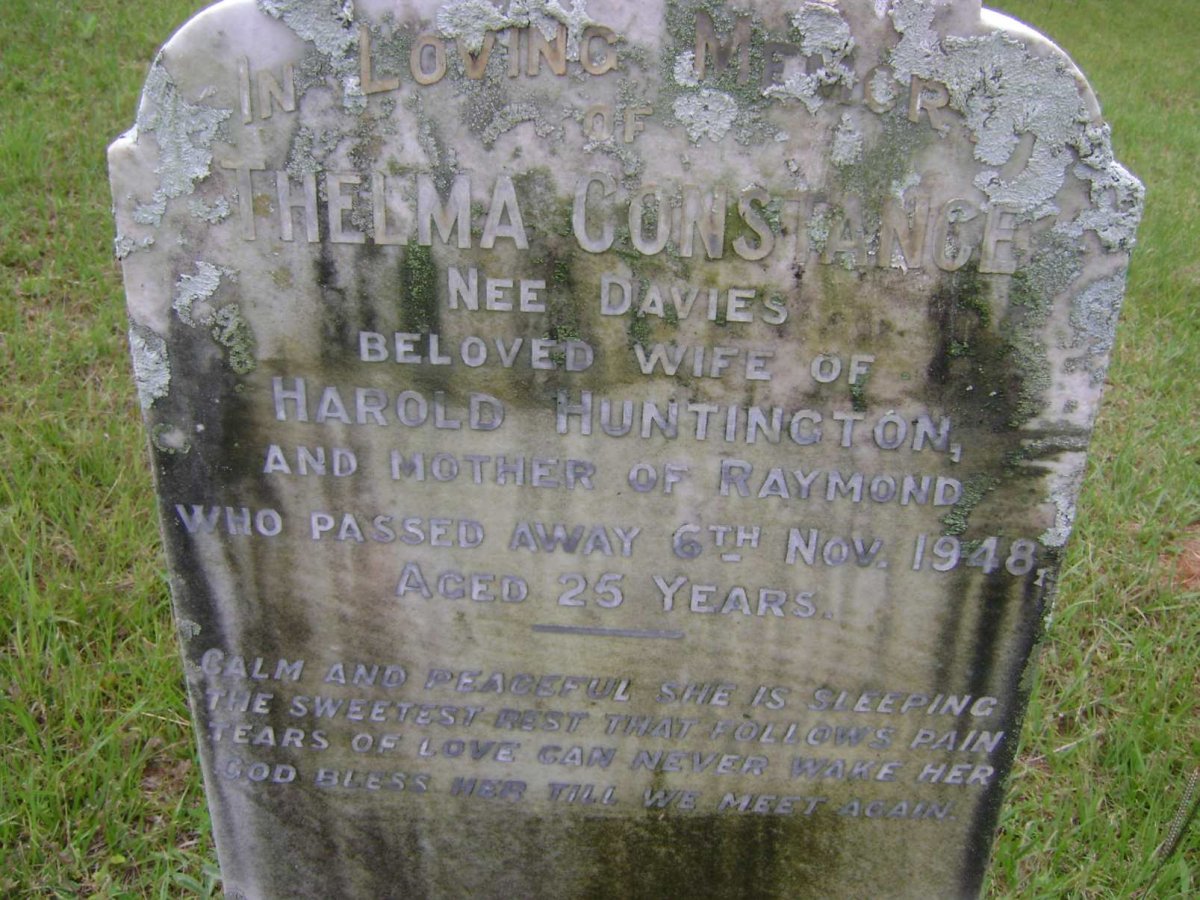 HUNTINGTON Thelma Constance nee DAVIES -1948