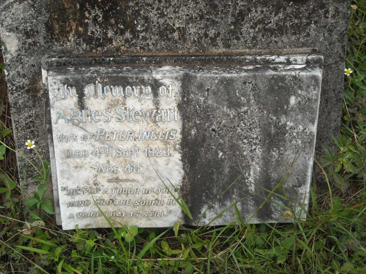 INGLIS  Agnes nee STEWART -1923