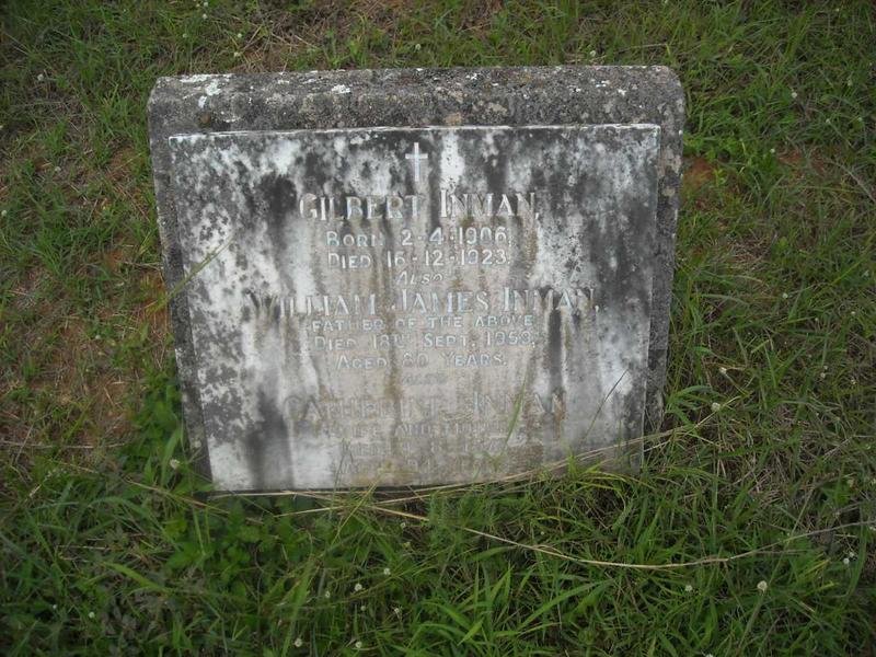 INMAN Gilbert 1906-1923 :: INMAN William James -1959 &amp; Catherine -1973