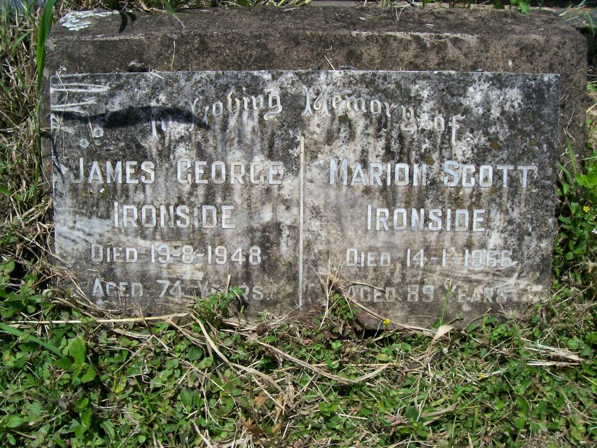 IRONSIDE James George -1948 &amp; Marion SCOTT -1966