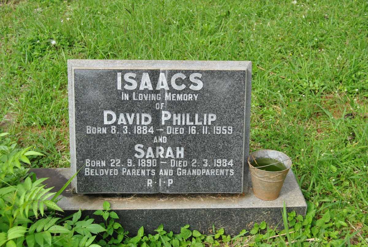 ISAACS David Phillip 1884-1959 &amp; Sarah 1890-1984
