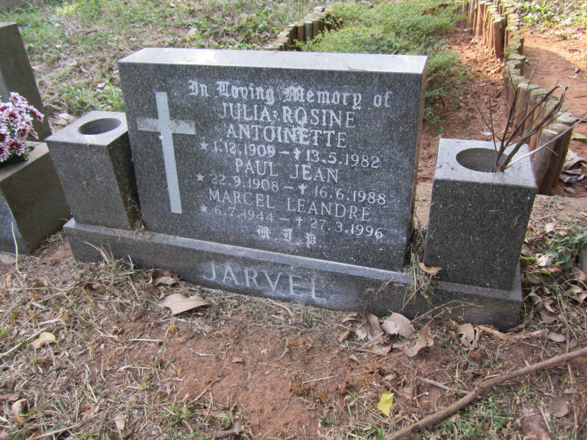 JARVEL Paul Jean 1908-1988 :: JARVEL Julia Rosine Antoinette 1909-1982 :: JARVEL Marcel Leandre 1944-1996