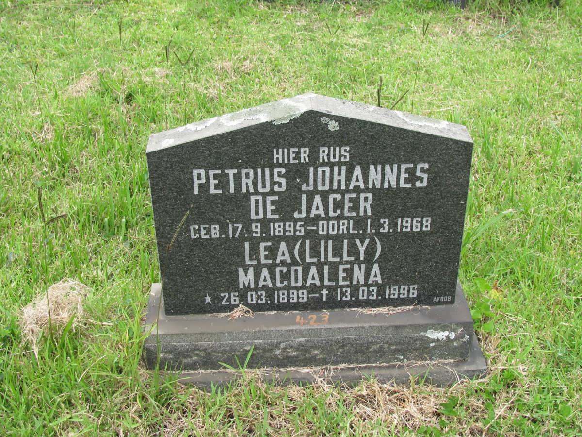 JAGER Petrus Johannes, de 1895-1968 &amp; Lea Magdalena 1899-1996