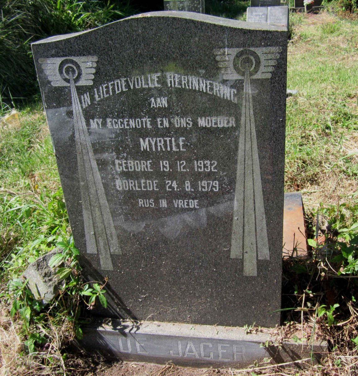 JAGER Myrtle, de 1932-1979