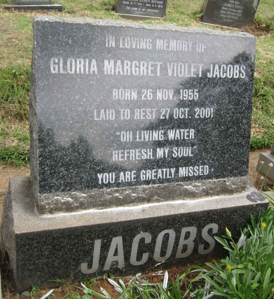 JACOBS Gloria Margret Violet 1955-2001