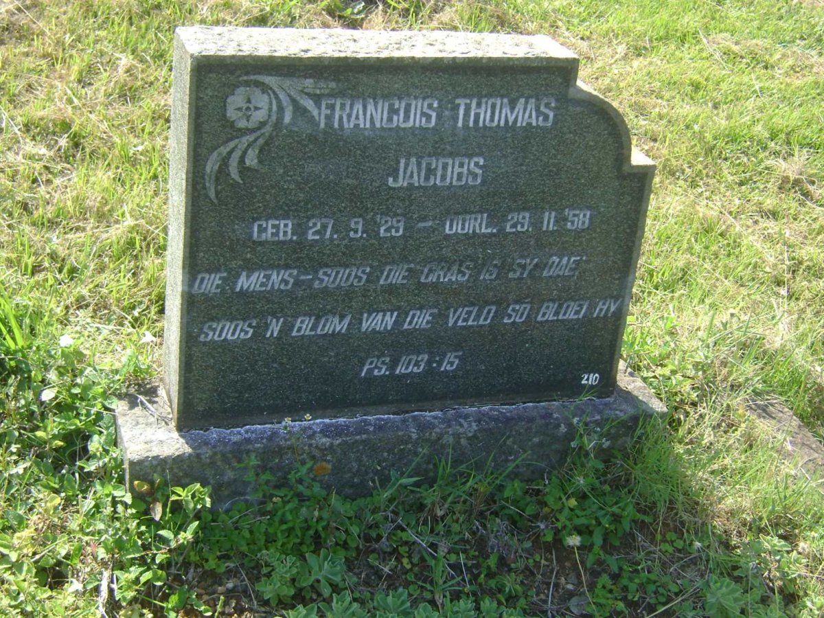 JACOBS Francois Thomas 1929-1958