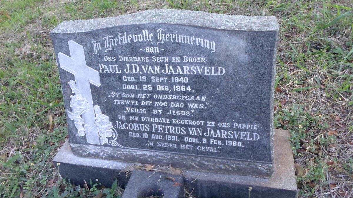 JAARSVELD Jacobus Petrus, van 1891-1968 :: VAN JAARSVELD Paul J.D. 1940-1964