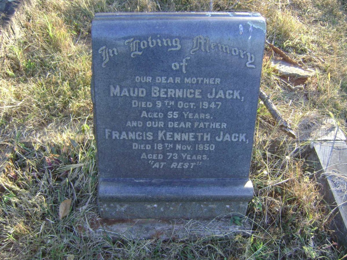 JACK Francis Kenneth -1950 &amp; Maud Bernice -1947