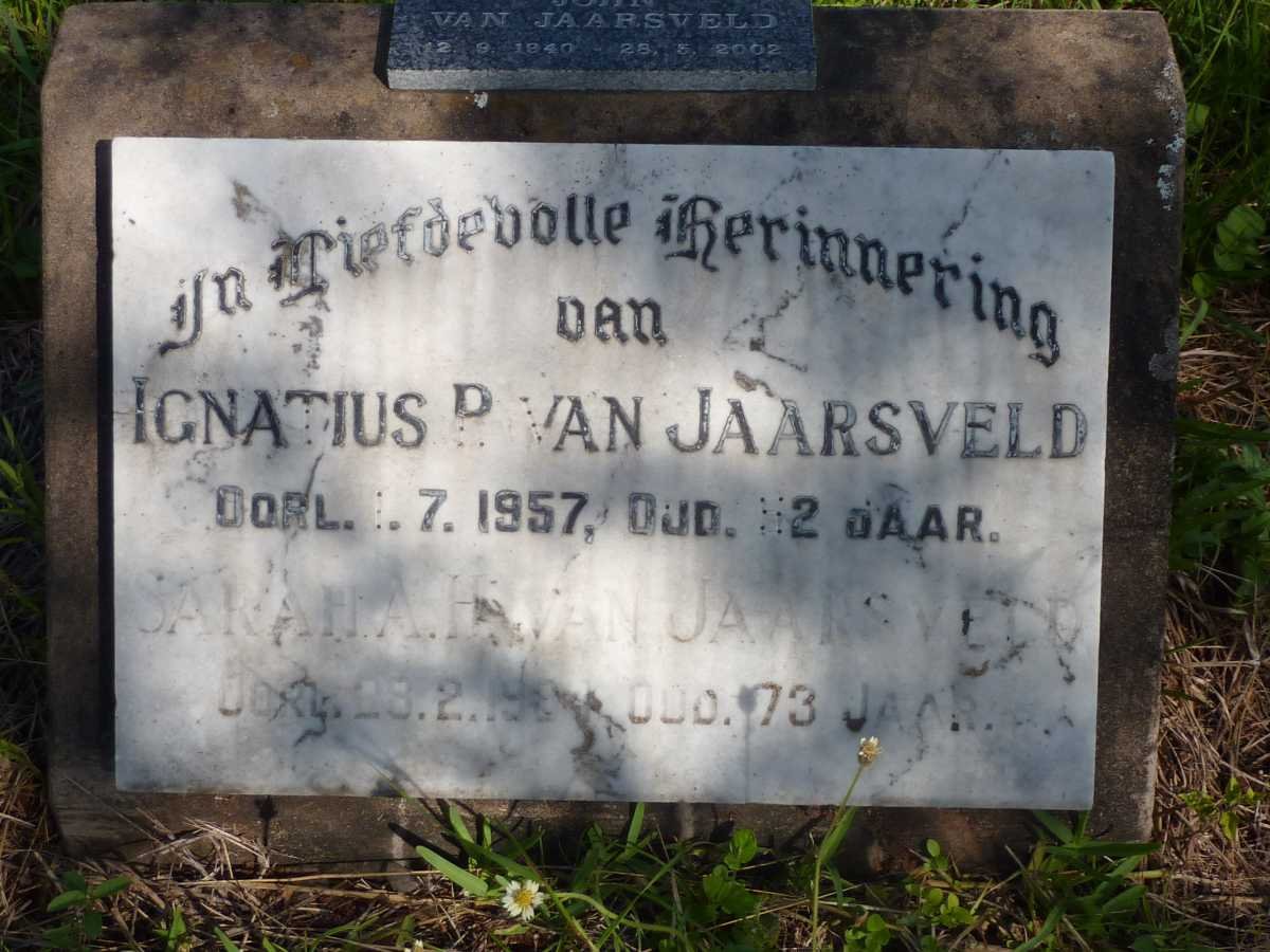 JAARSVELD Ignatius P., van -1957 &amp; Sarah A.H. -1984