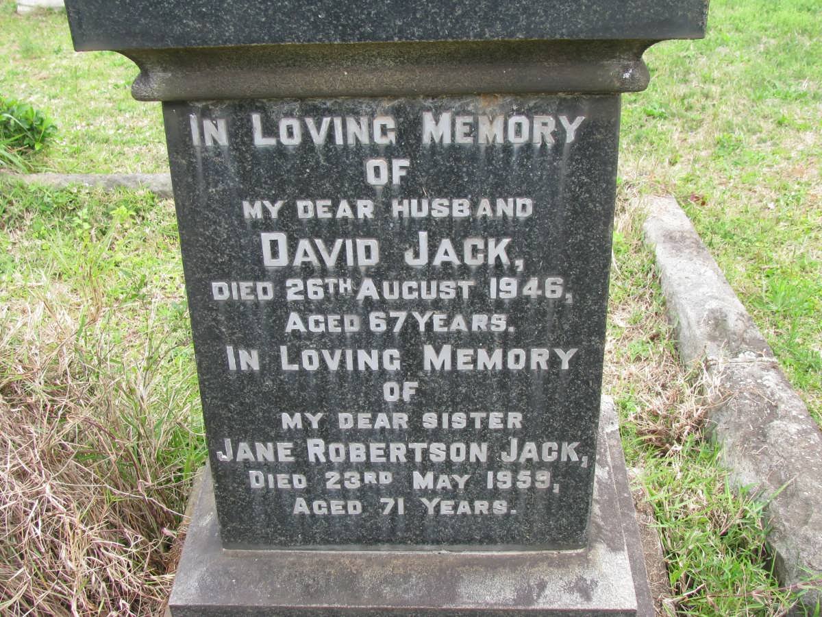 JACK David -1946 &amp; Jane Robertson -1959