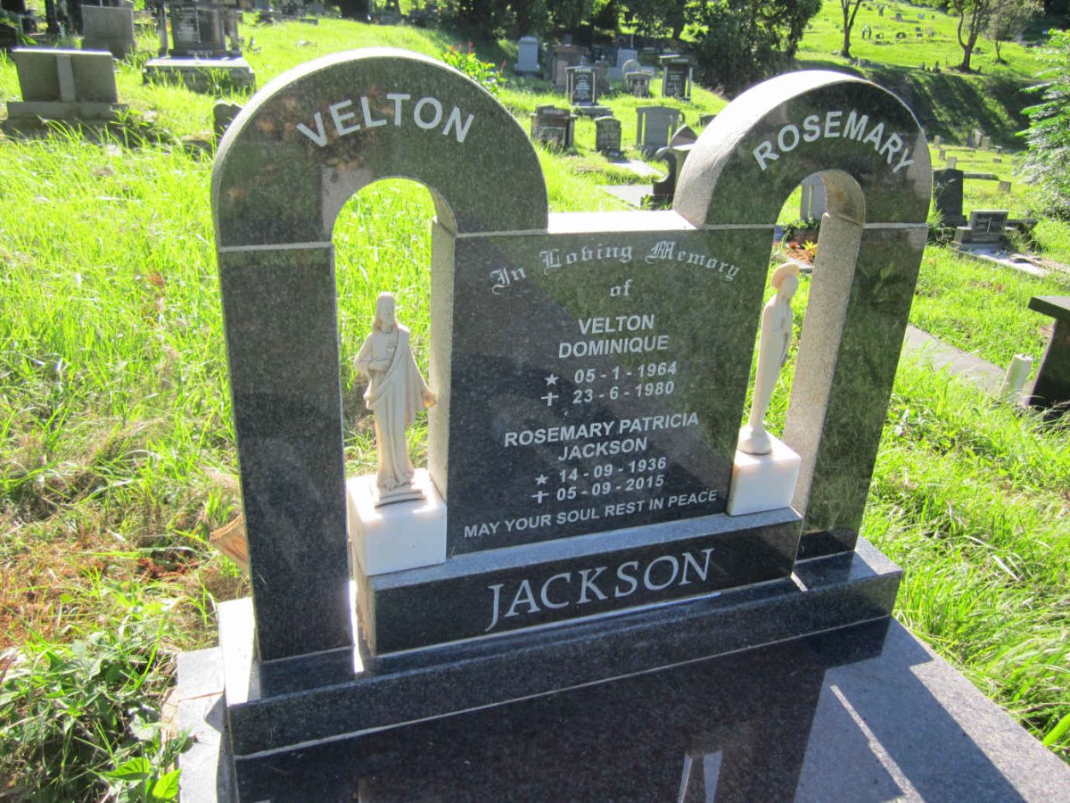 JACKSON Velton Dominique 1964-1980 :: JACKSON Rosemary Patricia 1936-2015