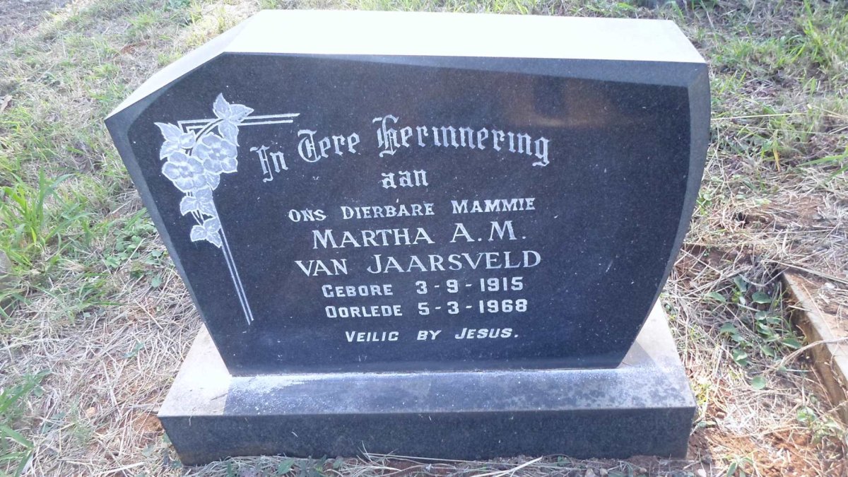 JAARSVELD Martha A.M., van 1915-1968