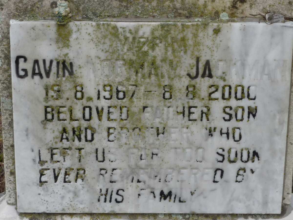 JACKMAN Gavin Norman 1967-2000