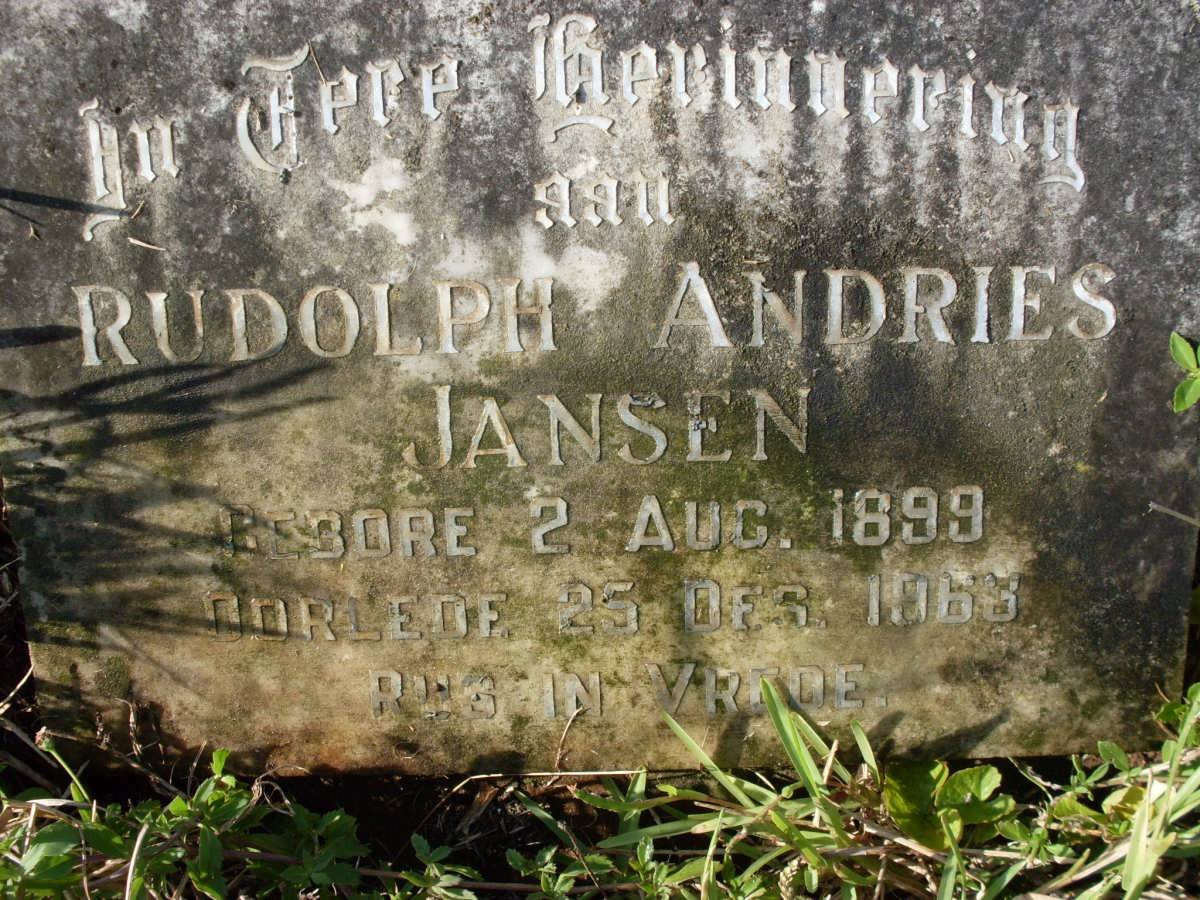 JANSEN Rudolph Andries 1899-1963