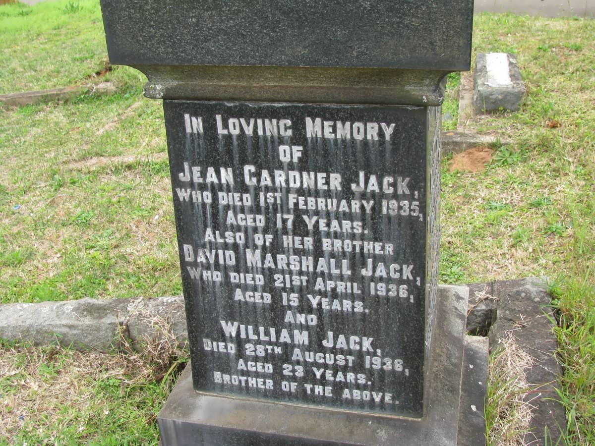 JACK Jean Gardner -1935 :: JACK David Marshall -1936 :: JACK William -1936