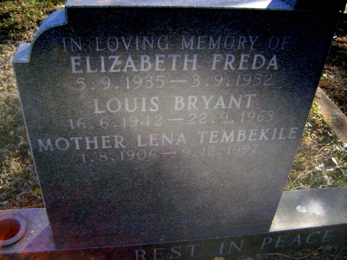 JAMES Lena Tembekile 1906-1997 :: JAMES Elizabeth Freda 1935-1952 :: JAMES Louis Bryant 1942-1963